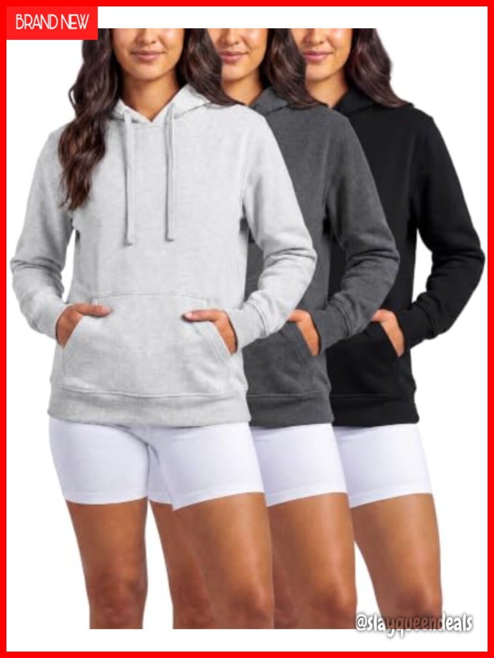 Women's Fleece Pullover Hoodie 3 Pack Hooded Sweatshirt Athletic Gym